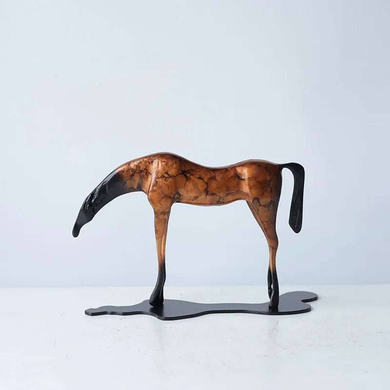 Horse Ornaments Animal Sculptures Miniature Luxury Creative Ornament Aesthetic Modern Living Room Accessories Home Decorations
